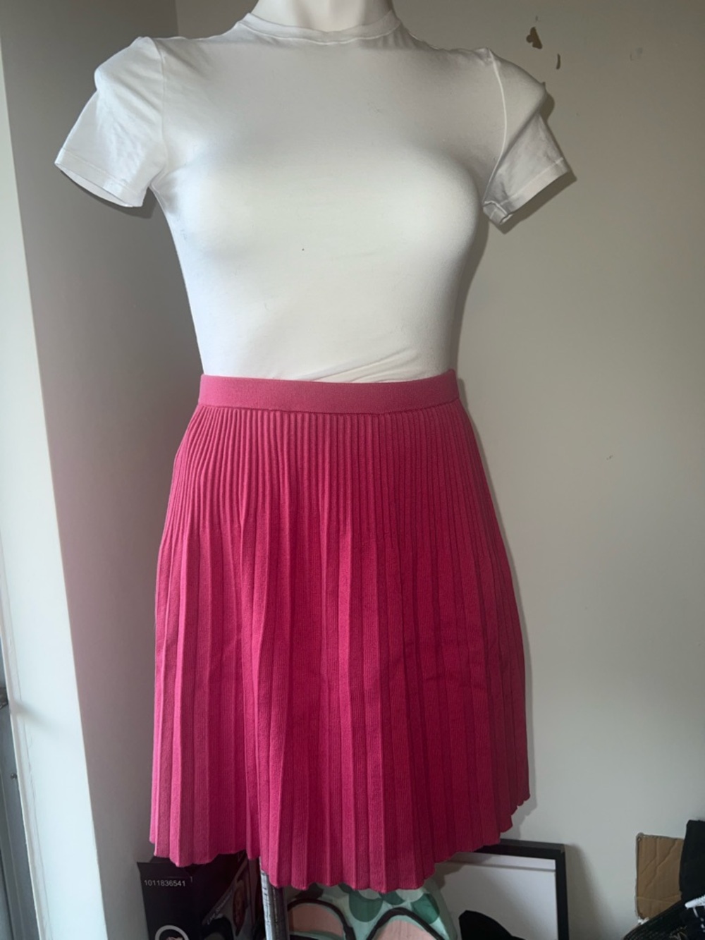 Cruciani Pink Pleated Skirt Made in Italy s 42 A-Line Cashmere BNWT Luxury